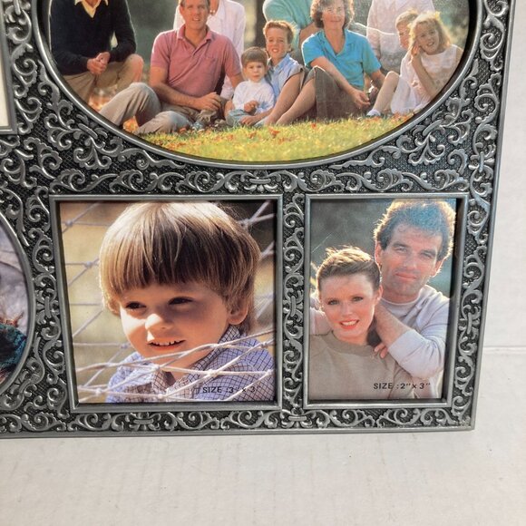 Vintage Collage 5 Photo Frame Metal Paisley Leaf Leaves Fleur de Lis No Glass - Picture 6 of 13